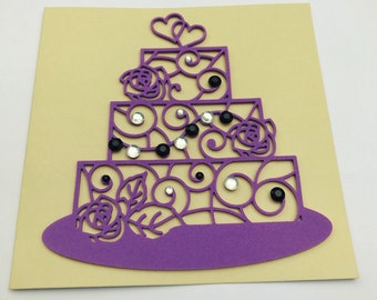 Wedding Cake Celebrations Card / Engagement/ Anniversary / Congratulations Card - Blank inside