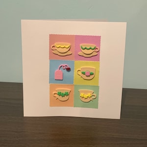Tea cup / Tea Lovers Birthday / Greetings Card - Handmade Blank Card for any Occasion