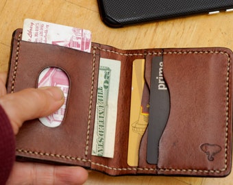 Leather Card Wallet with Cash Pocket