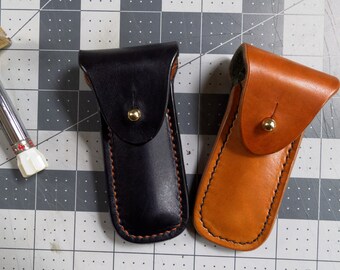 Handmade Leather Case for a DE razor - Black