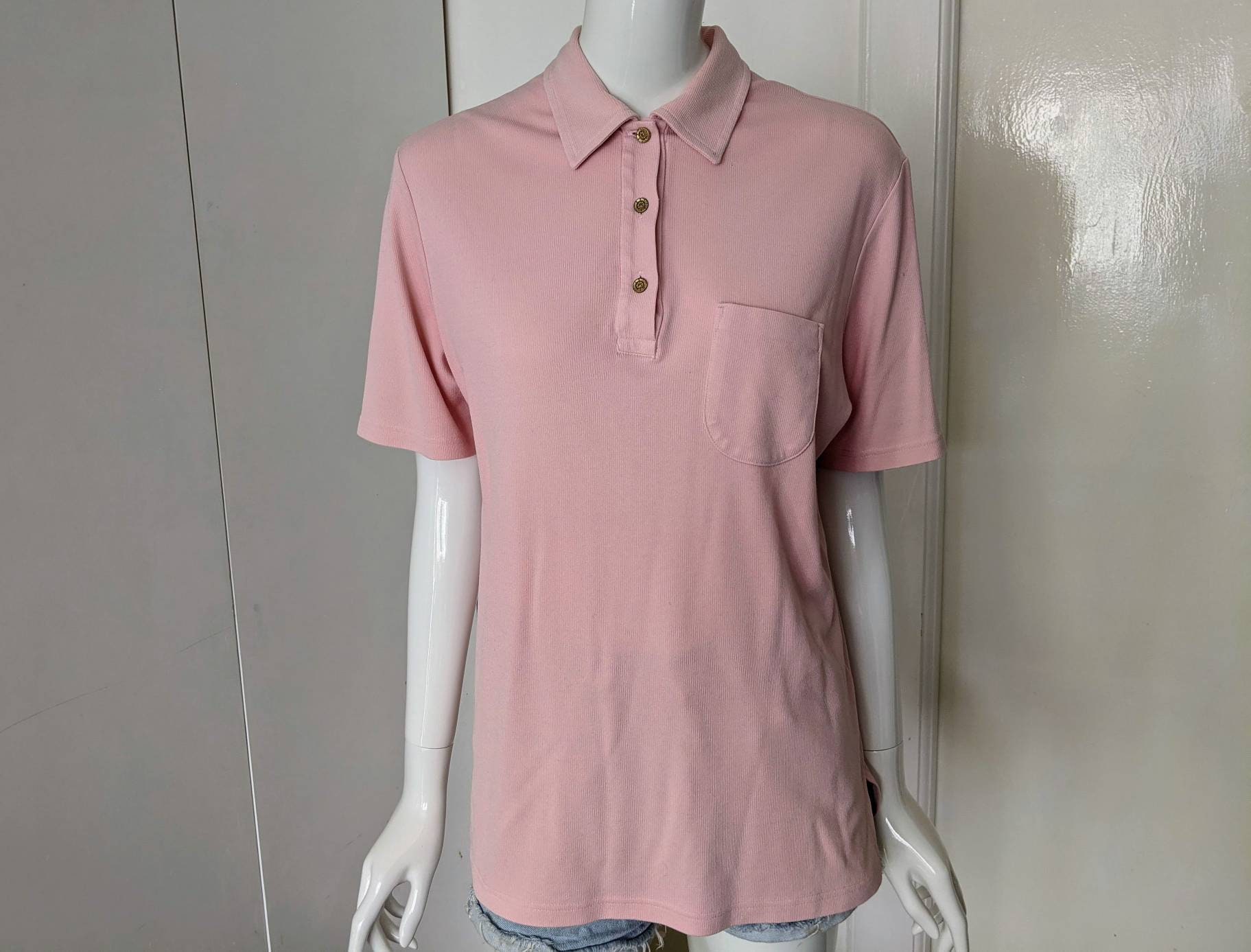 Vintage 90s Polo Shirt/Pink Polo/Women's Polo Shirt/St | Etsy