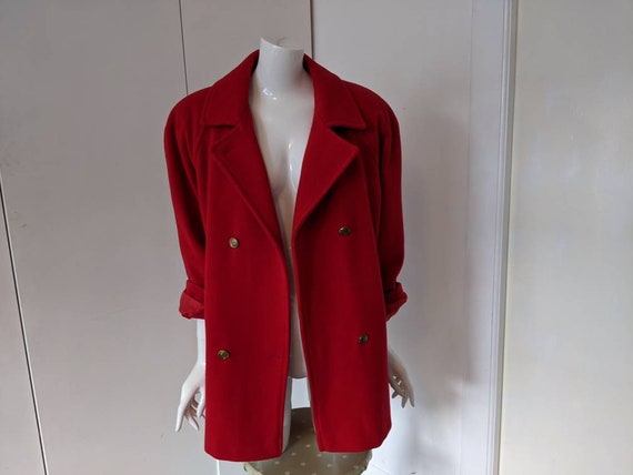 Vintage 90s Wool Coat/Red Coat/women's Coat/Winter