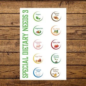 Digital Download / Printable File / Food Labels 3