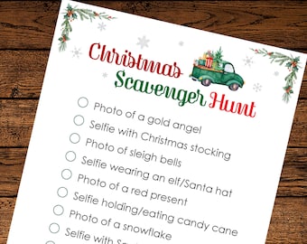 NEW Christmas Scavenger Hunt with Customizable Option (DOWNLOAD & PRINT)