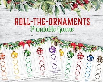 Roll The Ornaments (PRINTABLE GAME)