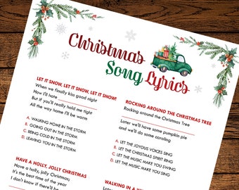 Christmas Lyrics Game (DOWNLOAD & PRINT)