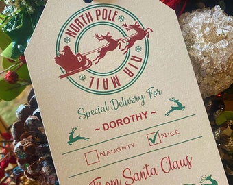 Large North Pole Gift Tags (Customize and Print)
