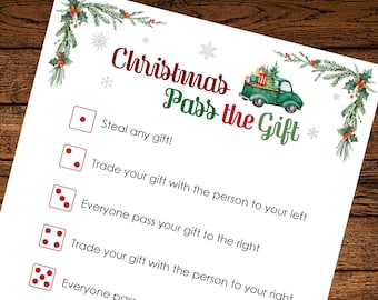 Christmas Pass the Gift (PRINTABLE GAME)
