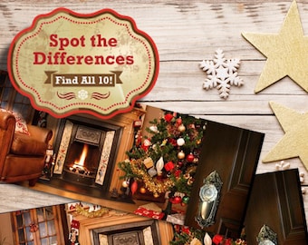 Christmas Holiday Game / Find the 10 Differences