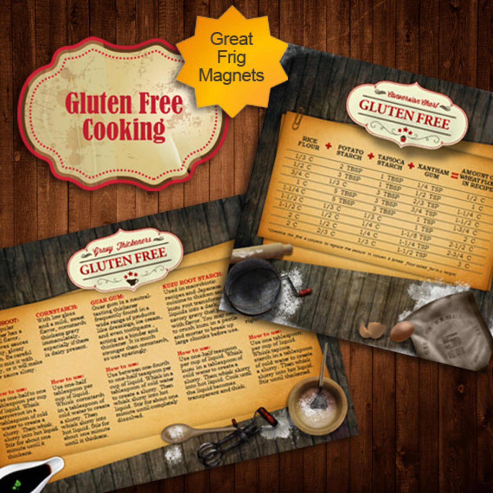 Gluten Free Cooking Conversion Chart & Gravy Thickeners Etsy