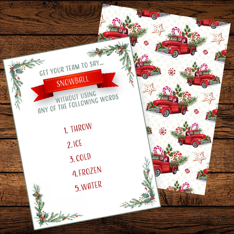 Christmas Taboo / 90 Cards PRINTABLE - Etsy