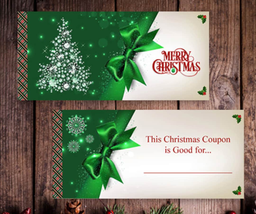 Christmas Coupon / Christmas Voucher (Instant Download) Etsy