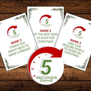 5 Sekunden Spiel - Weihnachtsversion (DOWNLOAD & PRINT)