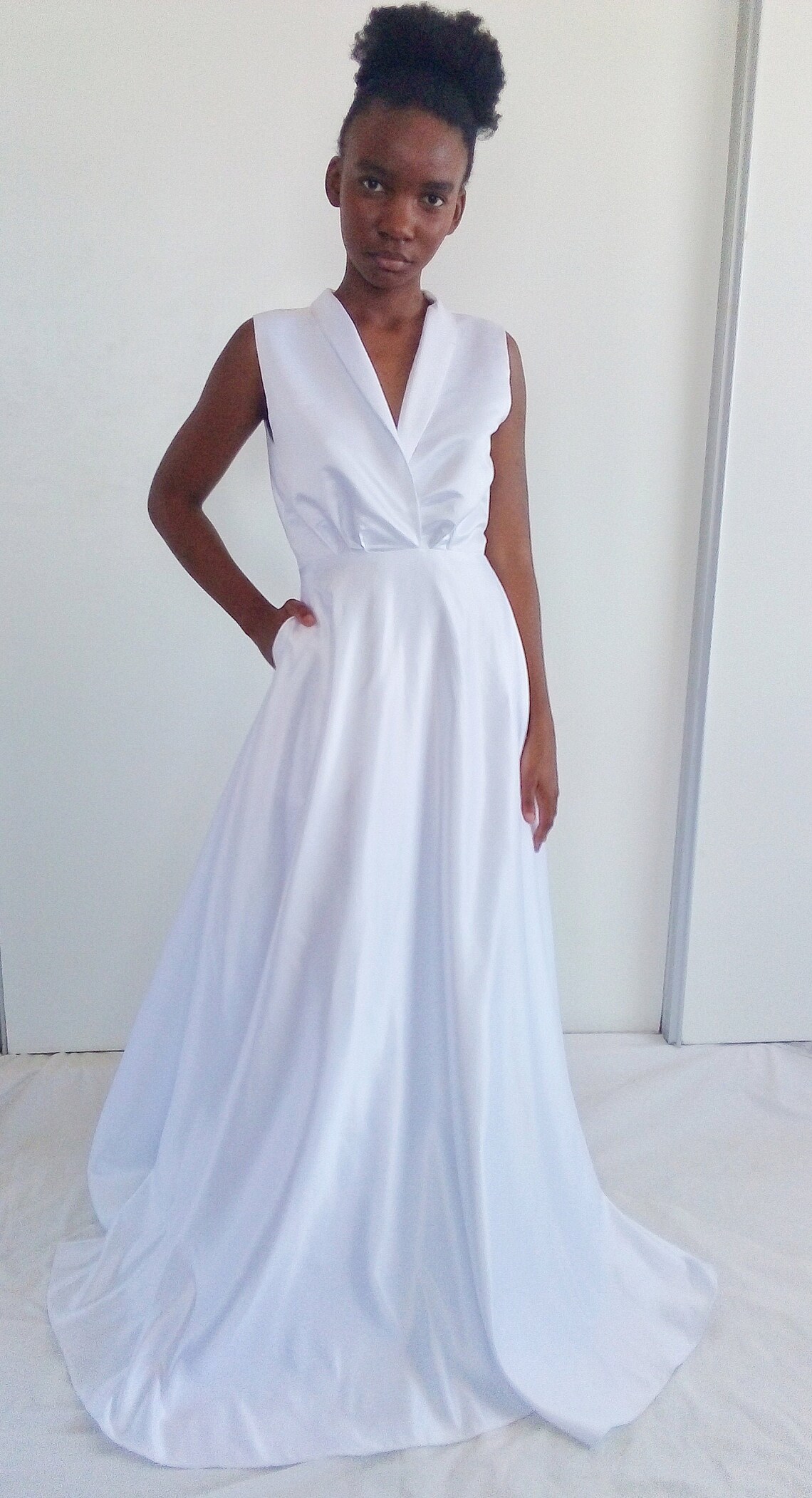 minimalist white gown