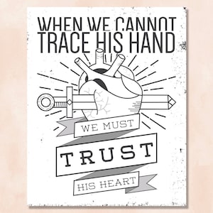 INSTANT DOWNLOAD Spurgeon Print + 8 x 10 + druckbare Datei + Wenn wir nachvollziehen kann, seine Hand, wir müssen Vertrauen sein Herz + Wand Dekoration/Kunst