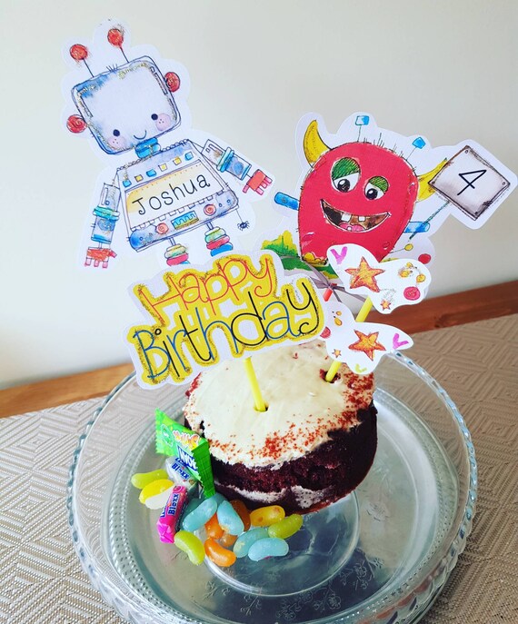 Joyeux Anniversaire De Robot Monster Etoiles Personnalisee Etsy Joyeux Anniversaire De Robot Monster Etoiles Personnalisee Etsy