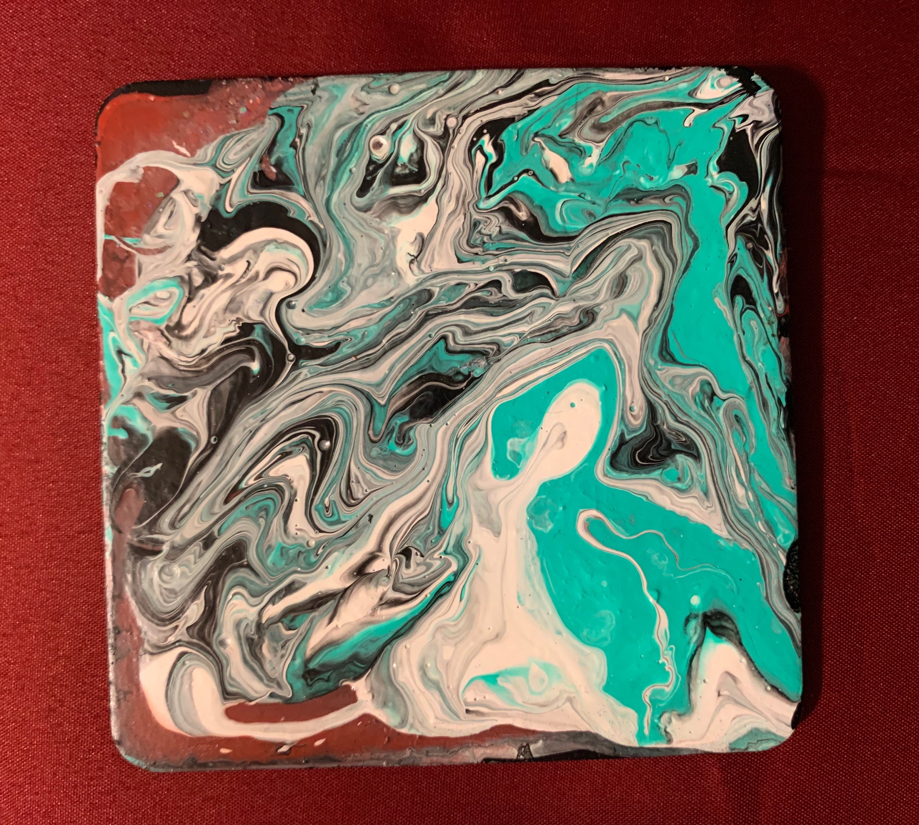 Hand Painted Coasters Marble art coasters Etsy