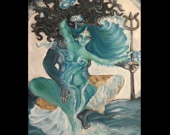 Fridge magnets with original art- dance of gods, shiv ganga. Beautiful fridge and room decor. Unique art gifts for every occasion.