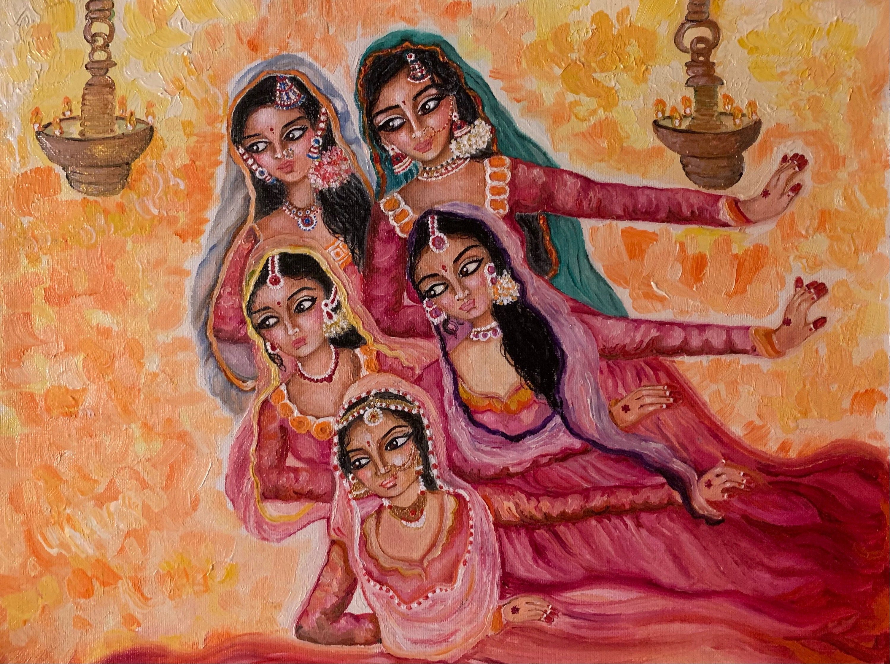 Gepersonaliseerde unieke fine-art print handgemaakte Indiase dans wanddecoratie, gepersonaliseerde kunstposter kathak dansers prachtige housewarming cadeau kunst