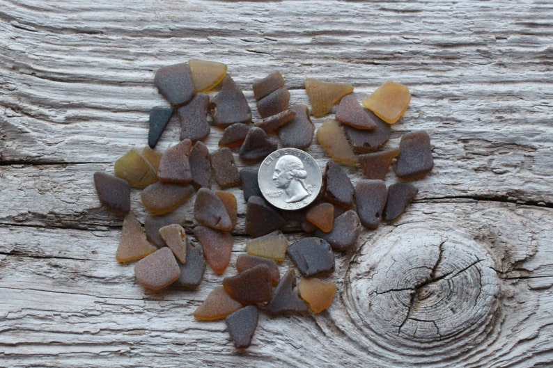 Tiny Brown Beach Glass Tiny Sea Glass Genuine Sea Glass image 3