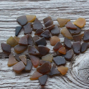 Tiny Brown Beach Glass Tiny Sea Glass Genuine Sea Glass image 1