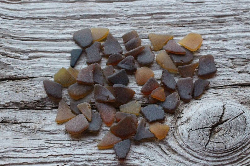 Tiny Brown Beach Glass Tiny Sea Glass Genuine Sea Glass image 1