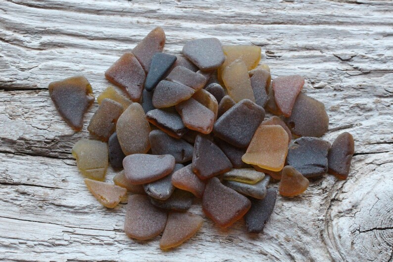 Tiny Brown Beach Glass Tiny Sea Glass Genuine Sea Glass image 2