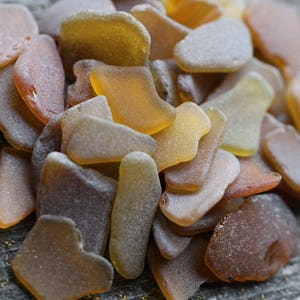 Amber Sea Glass Small Beach Glass Bulk