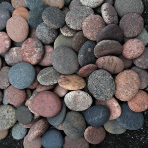 Round Sea Stones Bulk 100 pcs SMALL image 1