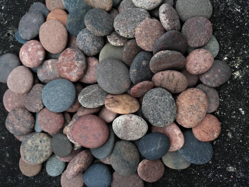 Round Sea Stones Bulk 100 pcs SMALL image 1