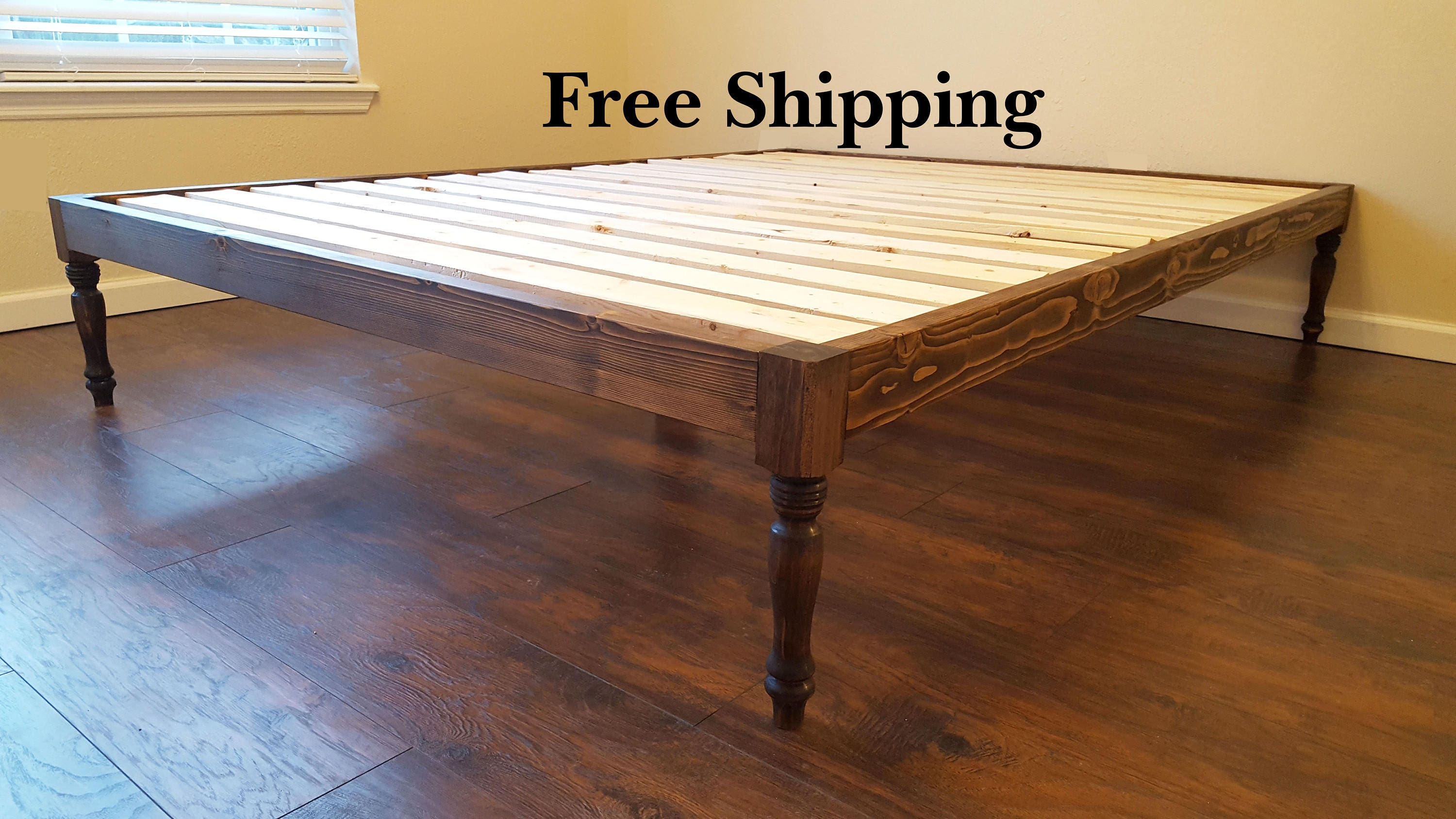 Platform Bed Bohemian Bed Turned Leg Bed Turned Leg Etsy