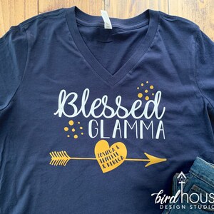 Blessed Glamma Shirt, Cute Personalized gift for Grandmothers, Mom, Mother&#39;s Day