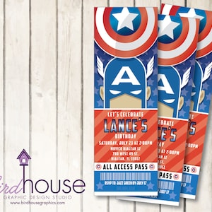 Captain America Birthday Invitation, Digital Party Invite, Cute Avengers Ideas