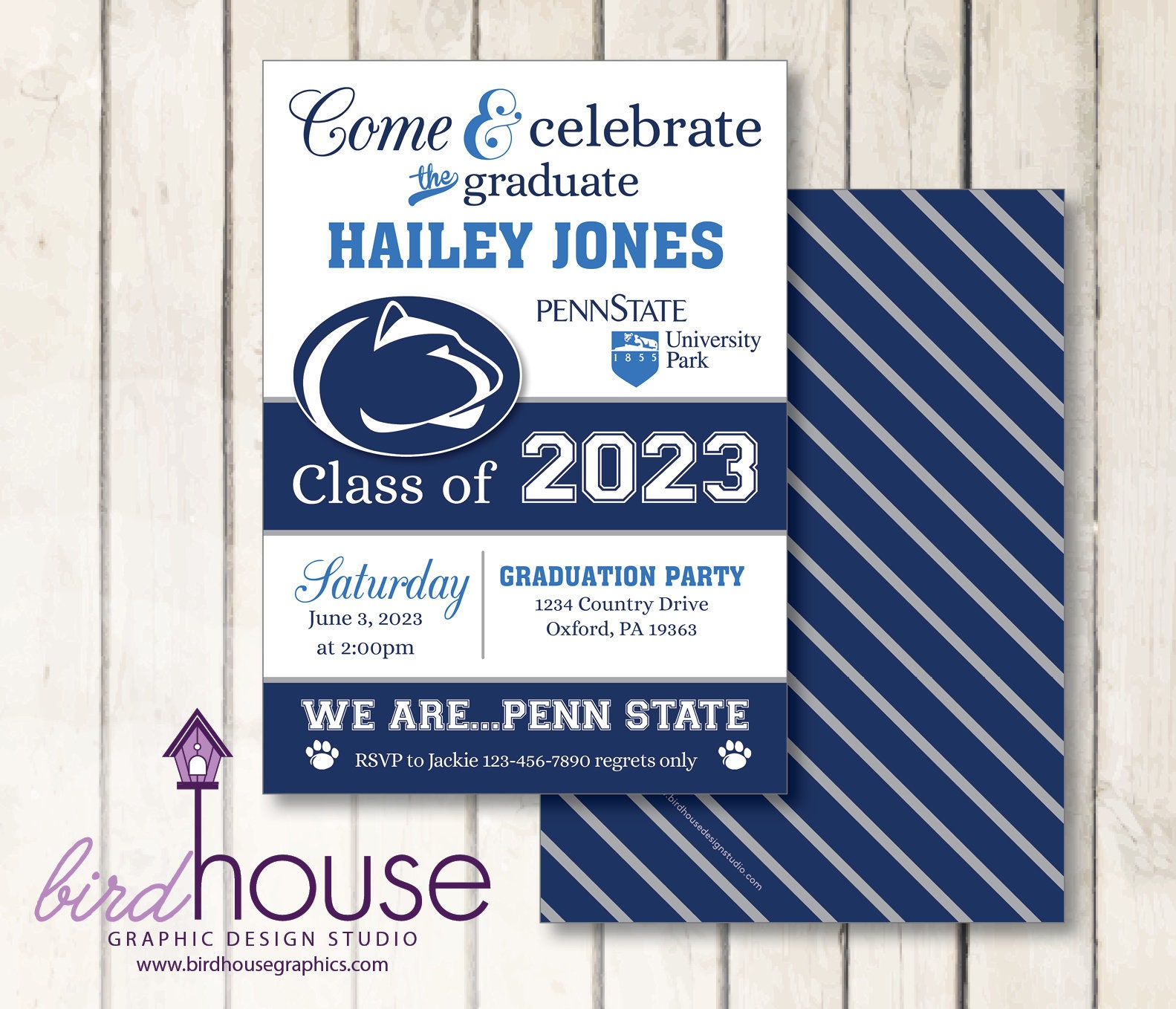School Graduation Invitation Printable, ANY SCHOOL, Custom Invite University,  High School, Digital Print Ready, FIU, Um, Penn State - Etsy, image size:1583x1358