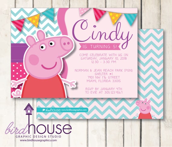 Peppa Pig Party Invitations party supplies Girl Boys inc Envelopes 