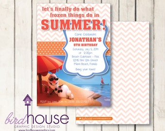 Olaf Frozen Summer Invitation, Cute Birthday Digital Invite