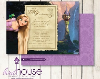 Rapunzel Birthday Invitation Printable, Cute Princess Digital Party Invite, Tangled