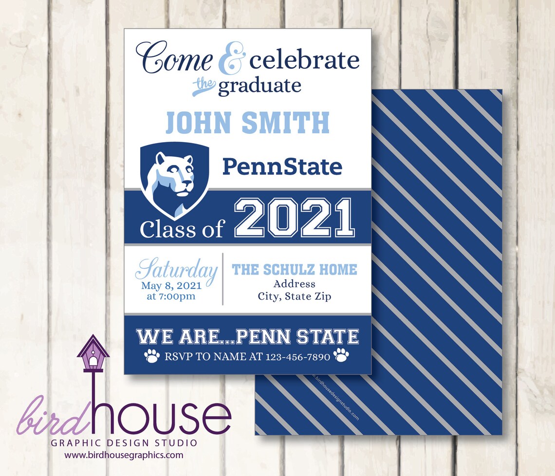 University Graduation Invitation Any School University Etsy