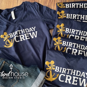 Birthday Crew, Cute Mickey Anchor Shirt, Disney Cruise Shirt, Matching Group Tees, Squad Goals Personalized, Cruising into ANY AGE, graphic