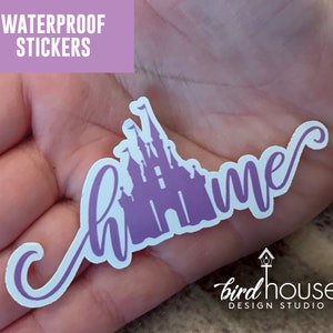 Disney Castle Home, Waterproof Sticker, Water Bottles, Laptop