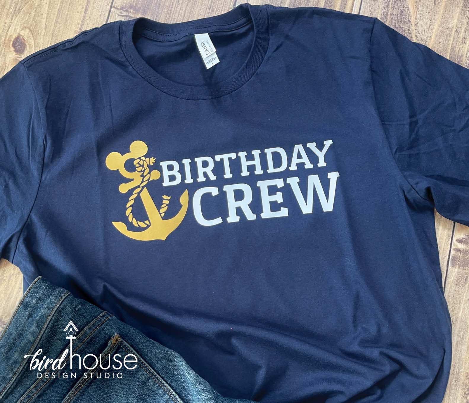 Birthday Crew Cute Mickey Anchor Shirt 