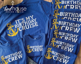 It's My Birthday Cruise Group Tees, Birthday Crew Matching Shirt, Cruising my way into Any Age Birthday Party Trip Personalized graphic tee