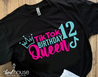 Reina de cumpleaños de TikTok CUALQUIER EDAD, linda camiseta de