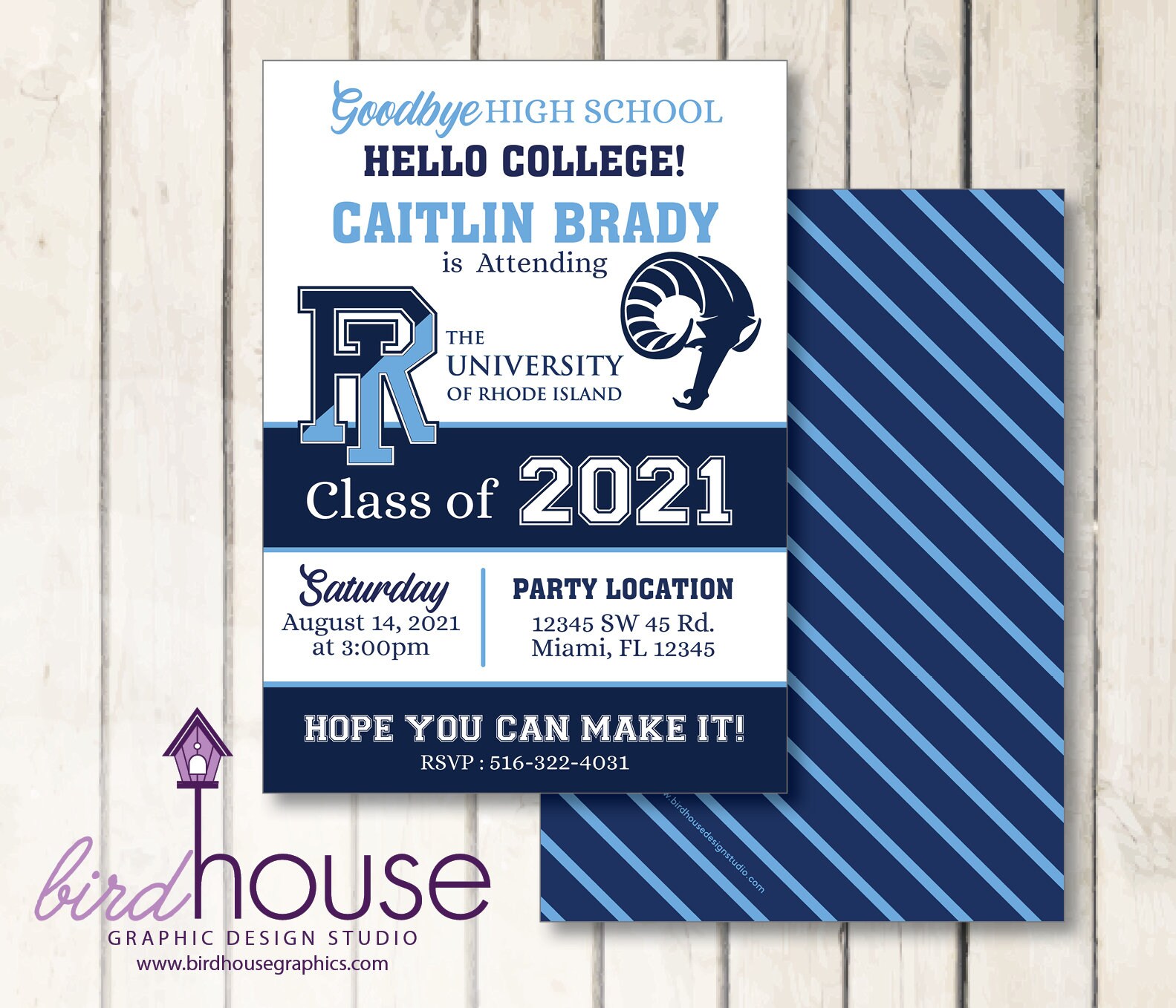 高校卒業おめでとう、大学入学おめでとうの招待状、あらゆる学校からの卒業大学、カスタム卒業式ゲーターズ、マイアミ、ペンシルベニア州立大学、ロードアイランド  - Etsy 日本, image size:1583x1358