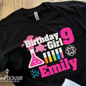 Stem Science Birthday Girl Shirt, Scientist Personalized, Cute Tee For Party