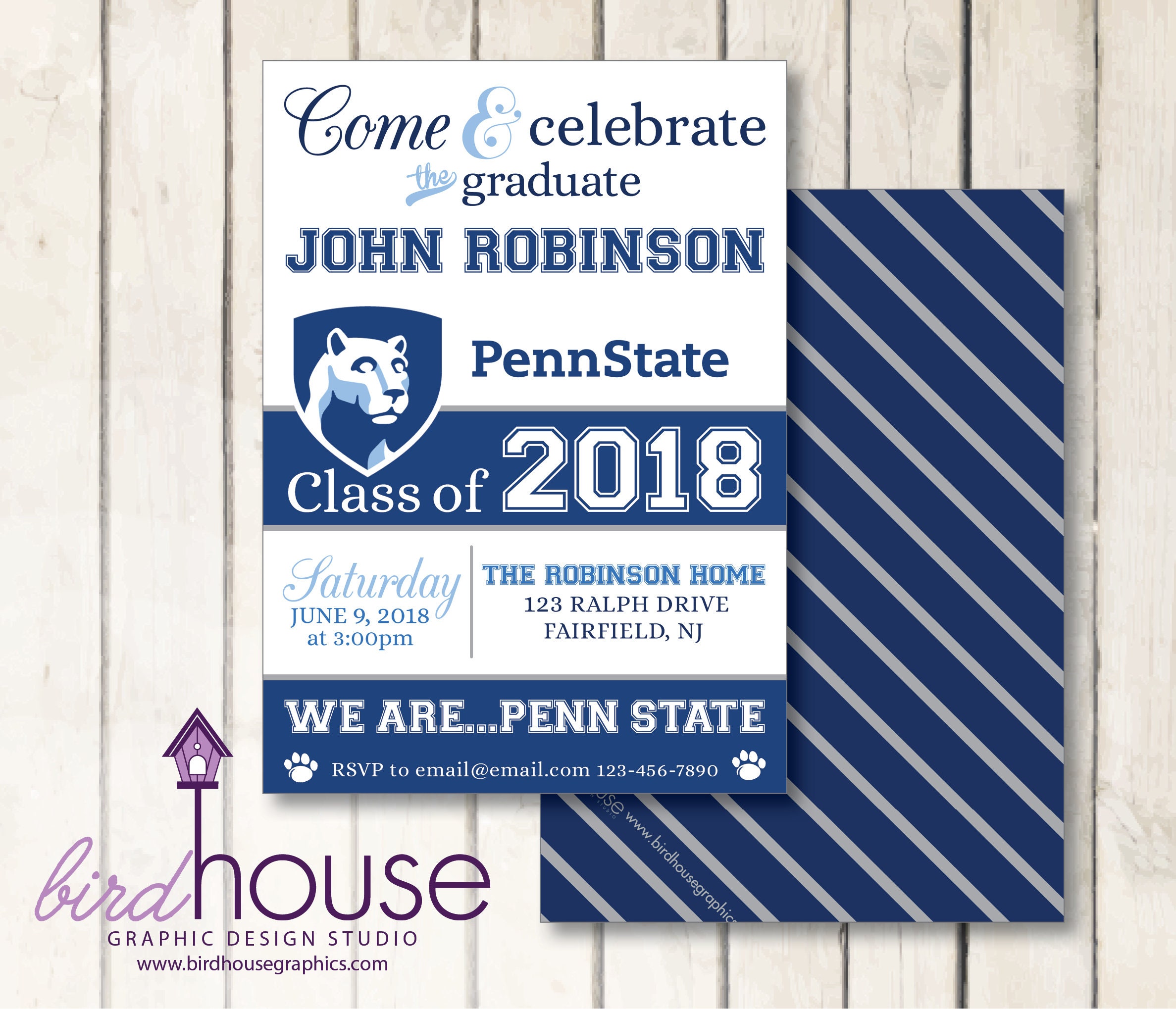 Penn State Graduation Invitation Any School University Etsy