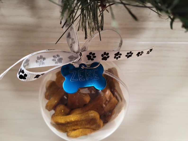 Personalized Dog Treat Christmas Ornament Dog Treat Filled Etsy