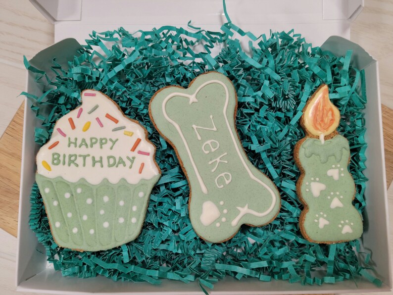 Birthday Dog Treats Birthday Dog Cookies Happy Barkday Box Etsy