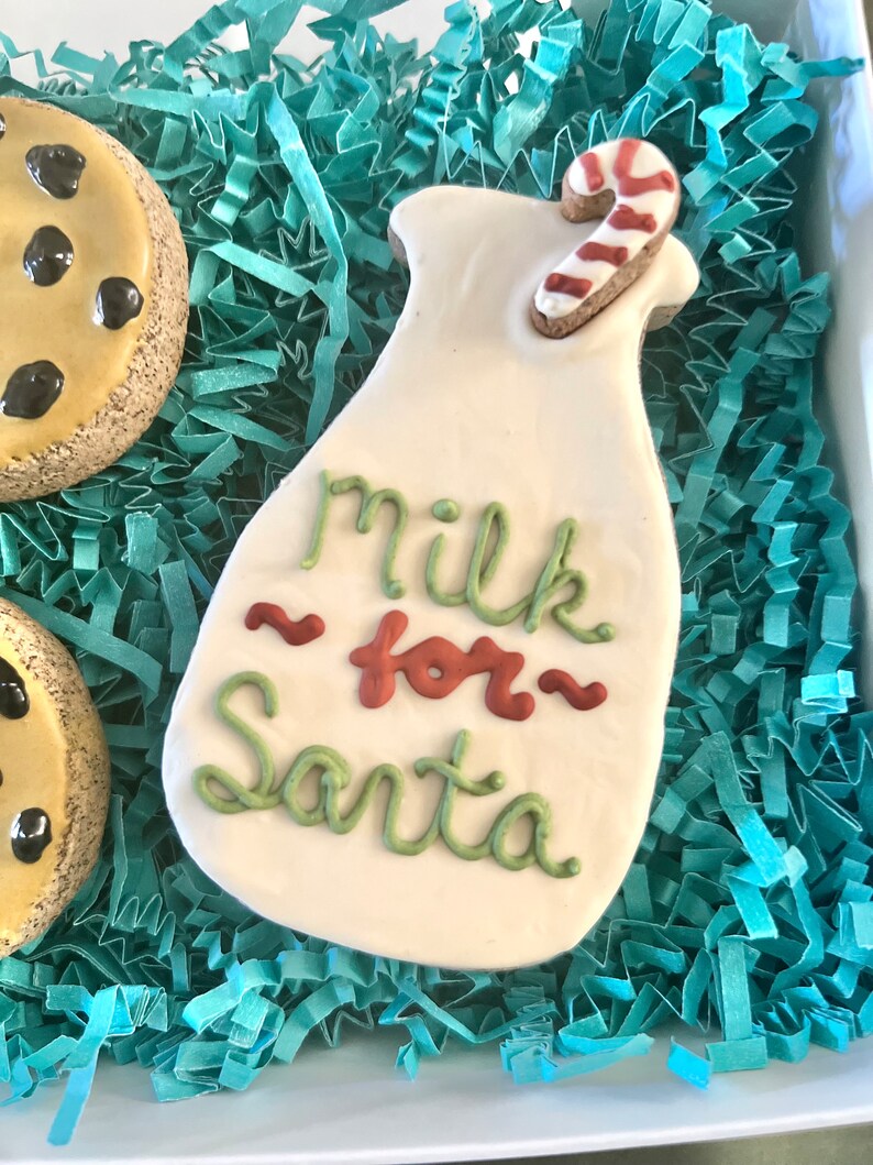 Christmas Themed Dog Treats/ Milk and Cookies/ Decorated Dog Treats