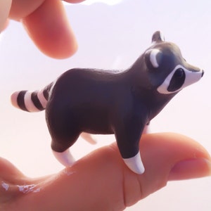 Abbildung Raton Laveur-Figur-Waschbär-Waschbär Skulptur - kleine Waschbär Raccoon-Totem-Tier-Figur-Tier Skulptur-Pocket Totem
